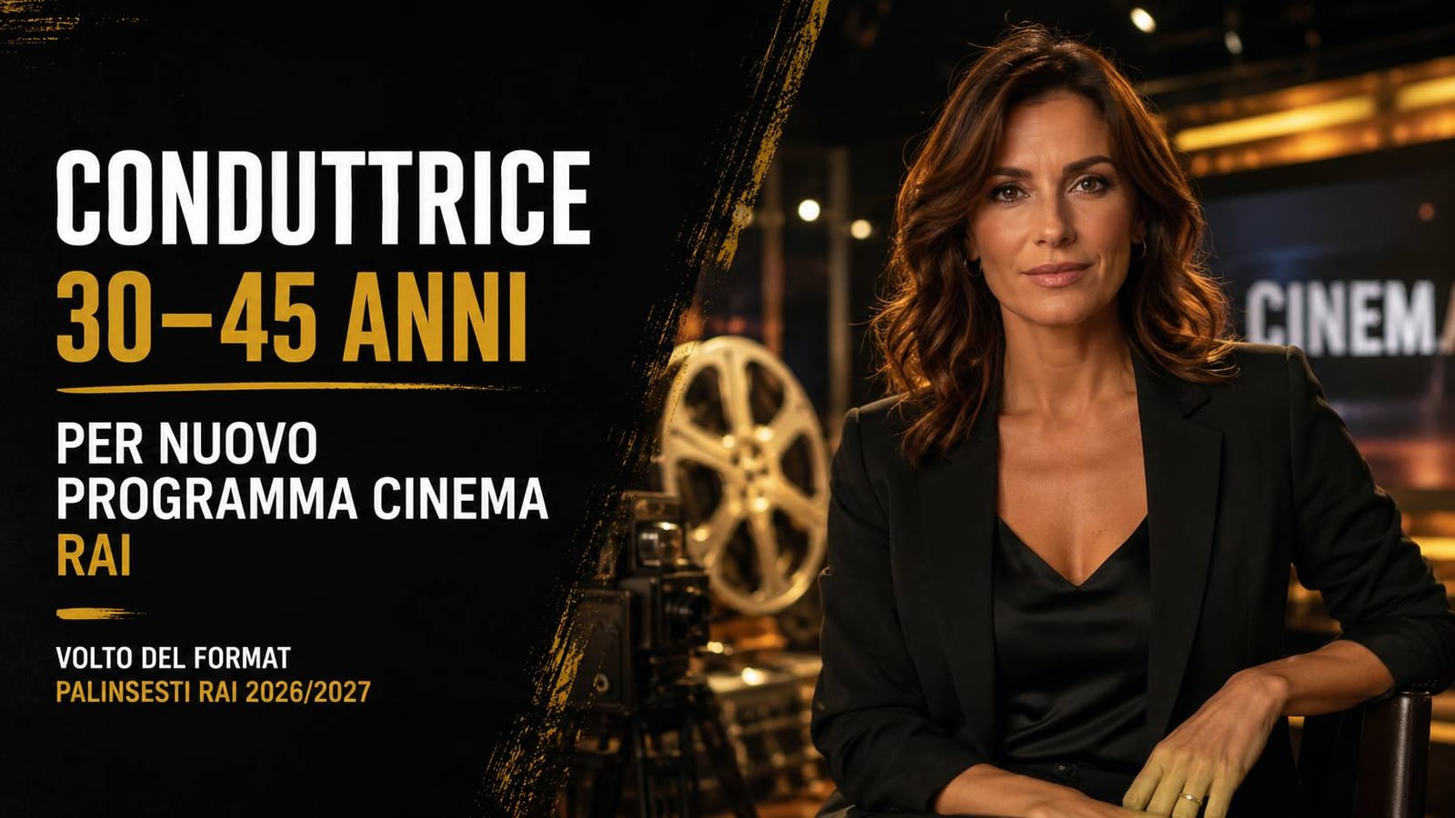Casting conduttrice 30/45 anni per programma cinema Rai