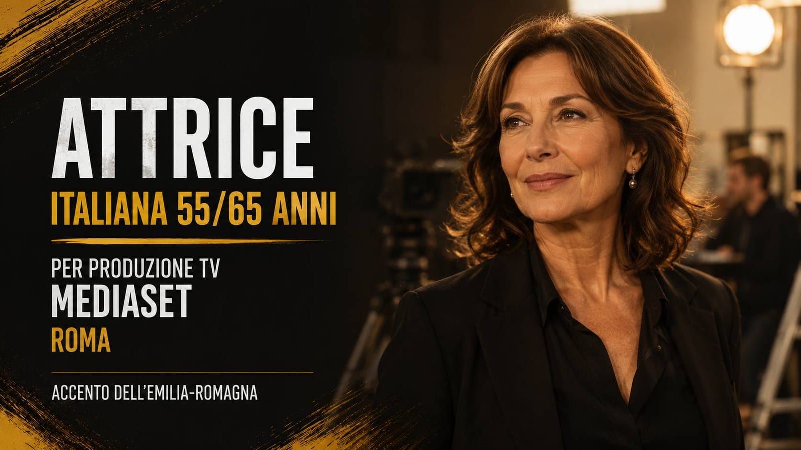 Casting attrice italiana 55/65 anni per produzione tv Mediaset a Roma