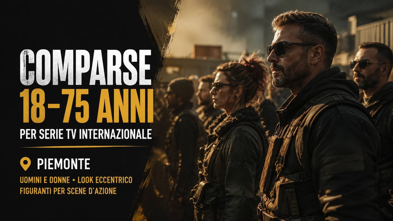 Casting comparse 18/75 anni per serie tv internazionale in Piemonte