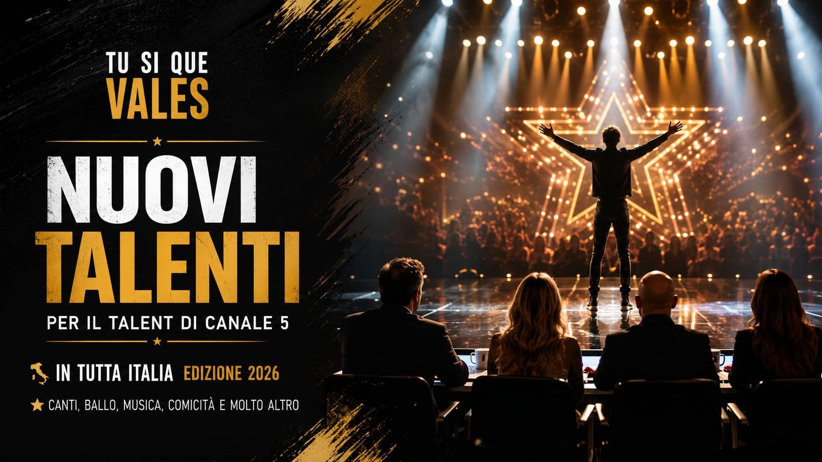 Casting uomini e donne talentuosi per programma tv  "Tu Si Que Vales" 2026