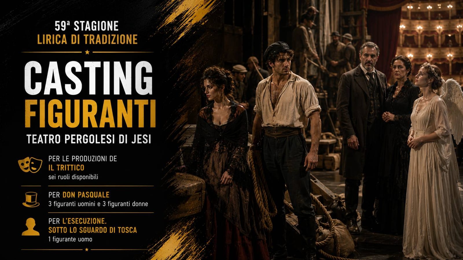 Casting figuranti per Stagione Lirica del Teatro Pergolesi a Jesi