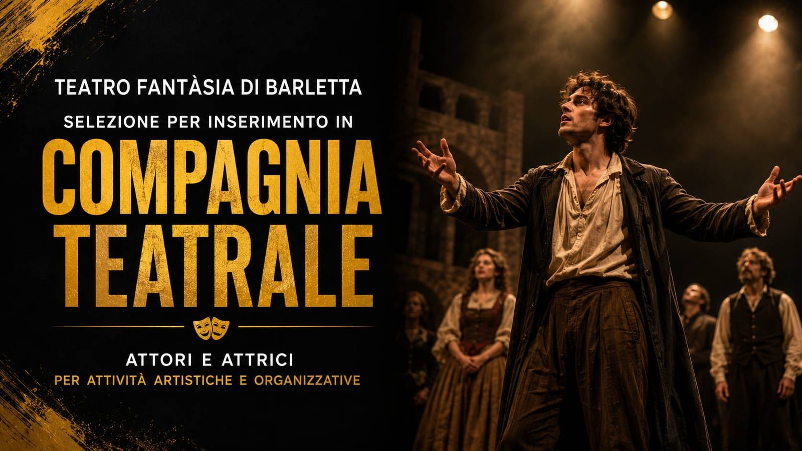 Casting attori e attrici under 35 per compagnia a Barletta