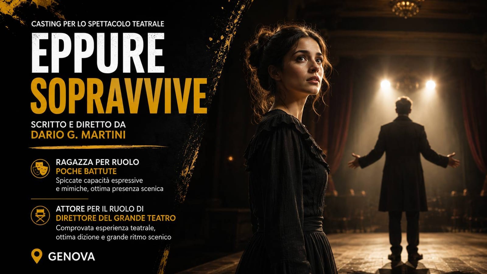 Casting attore e attrice per spettacolo "Eppure Sopravvive" a Genova
