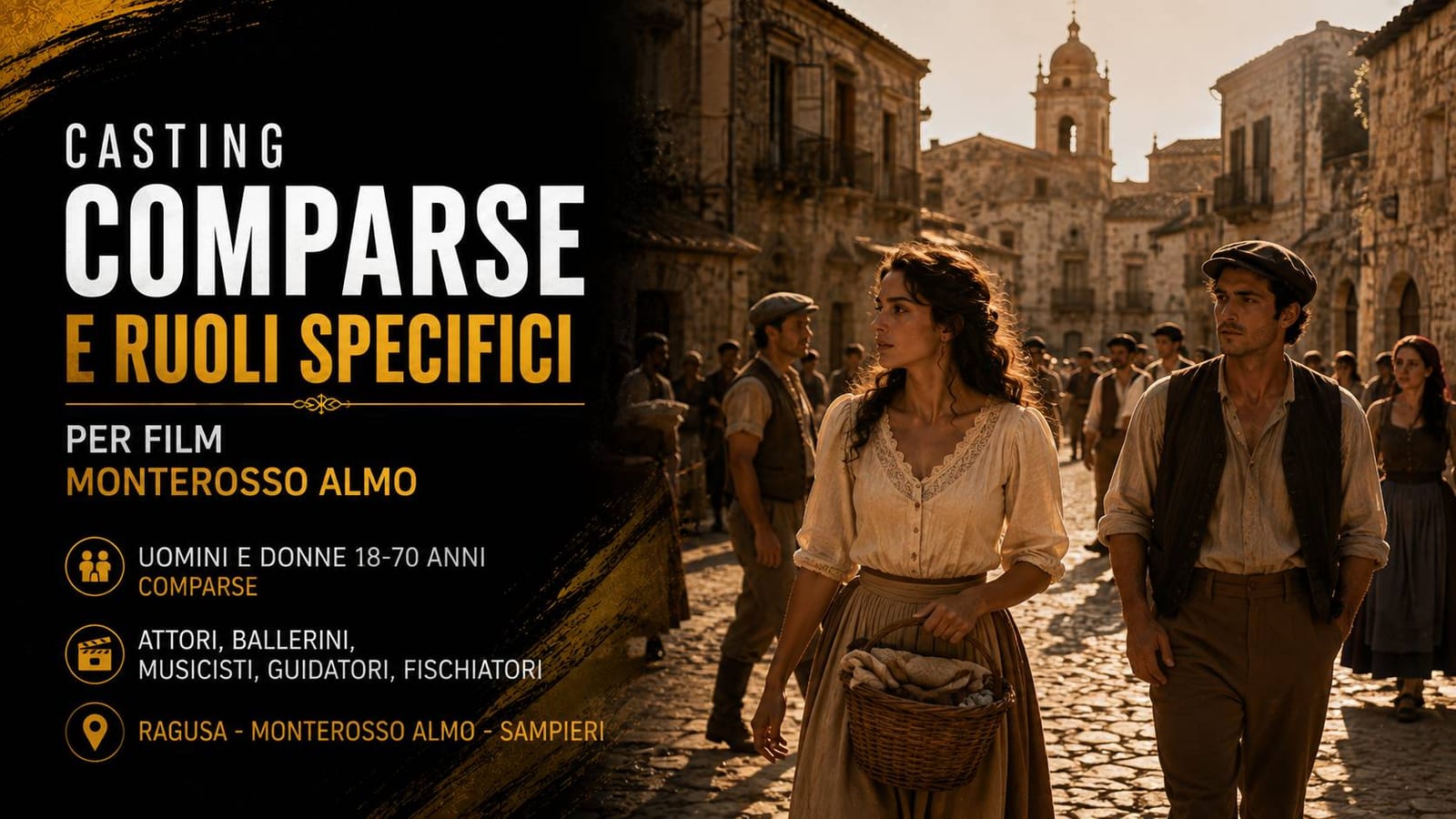 Casting comparse e varie figure  7/70 anni per film a Ragusa