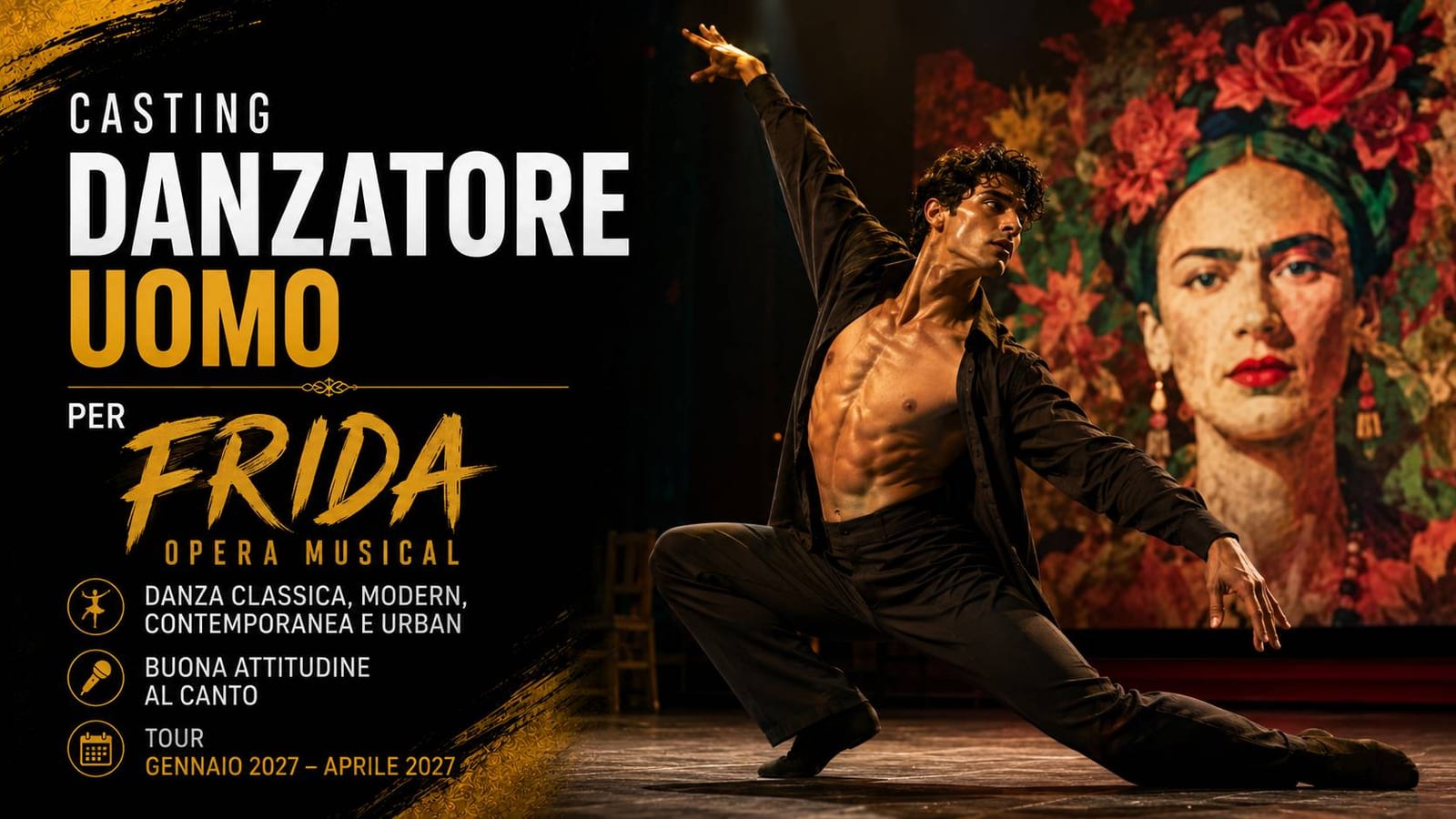 Casting danzatore per "Frida, Opera Musical"