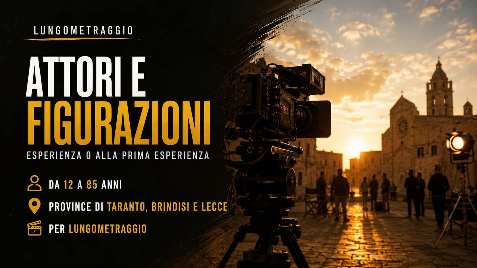 Casting attori e figurazioni per lungometraggio in Puglia