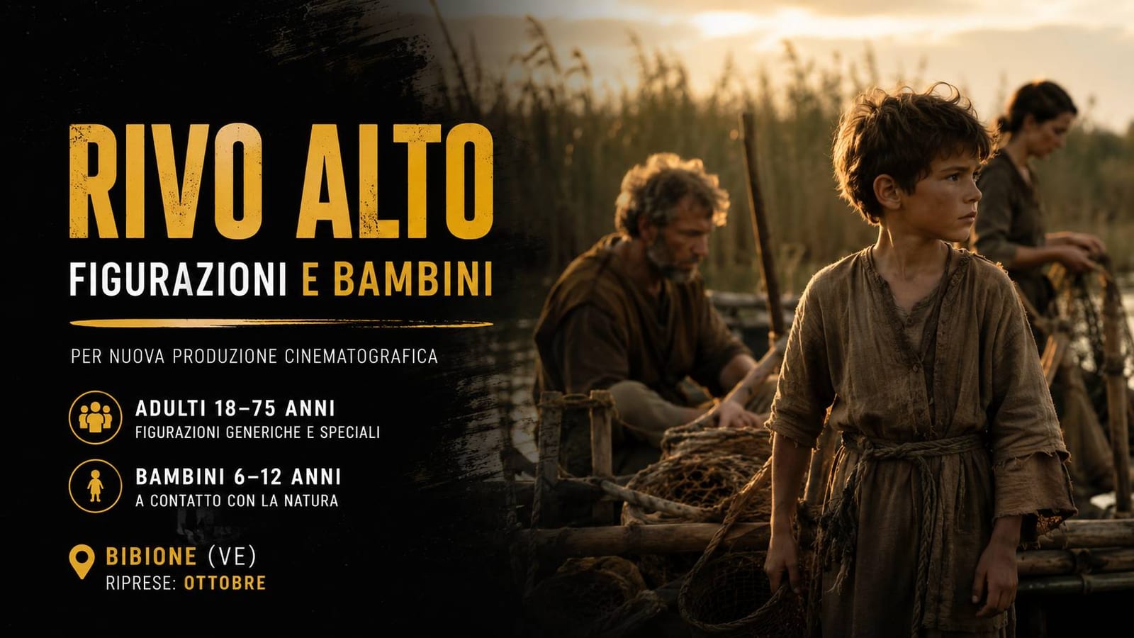 Casting figurazioni e bambini per film "Rivo Alto" a Bibione
