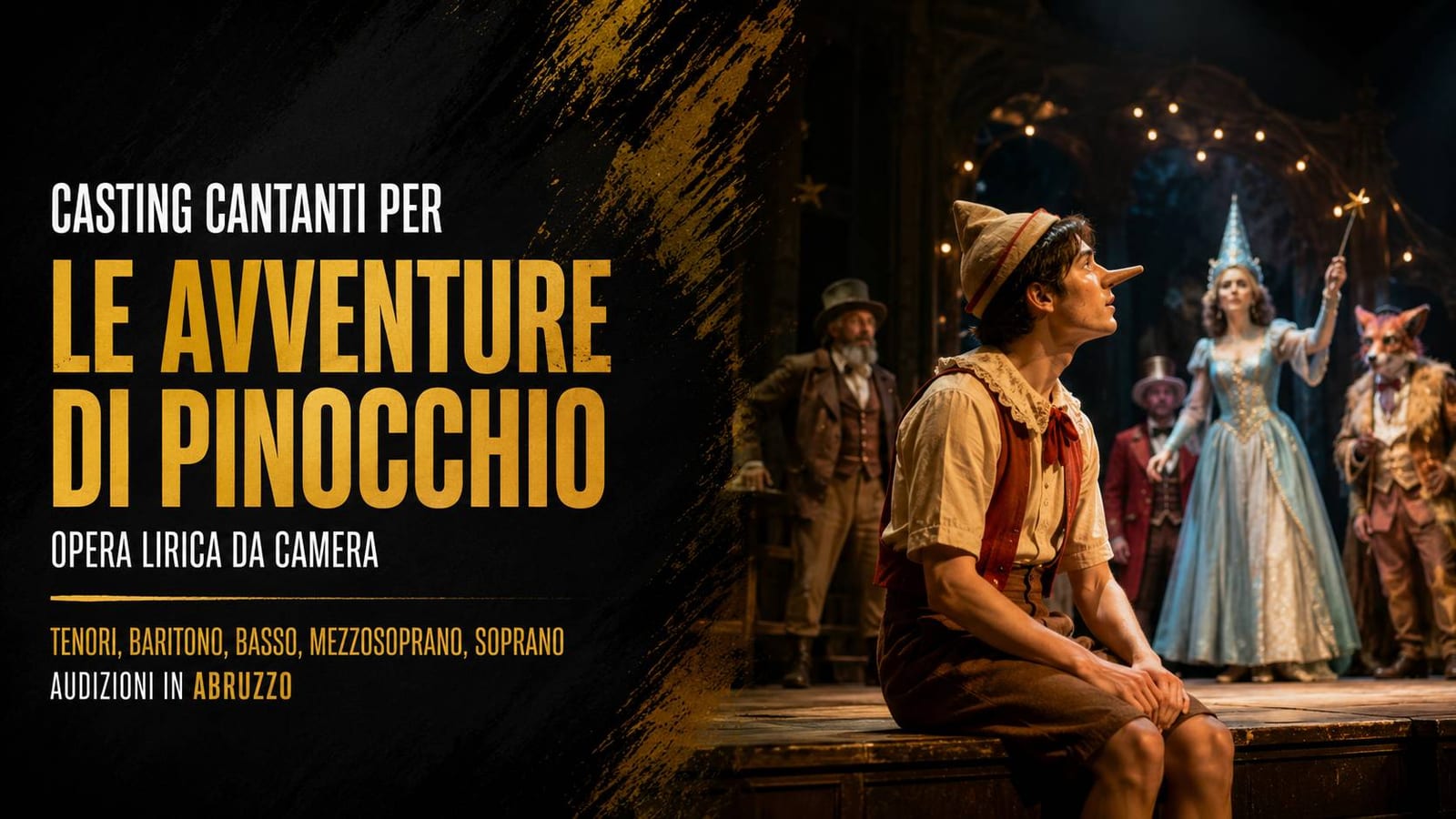 Casting cantanti per "Le avventure di Pinocchio" in Abruzzo