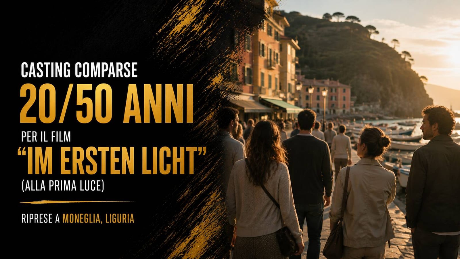 Casting comparse 20/50 anni per film "Im ersten licht" in Liguria