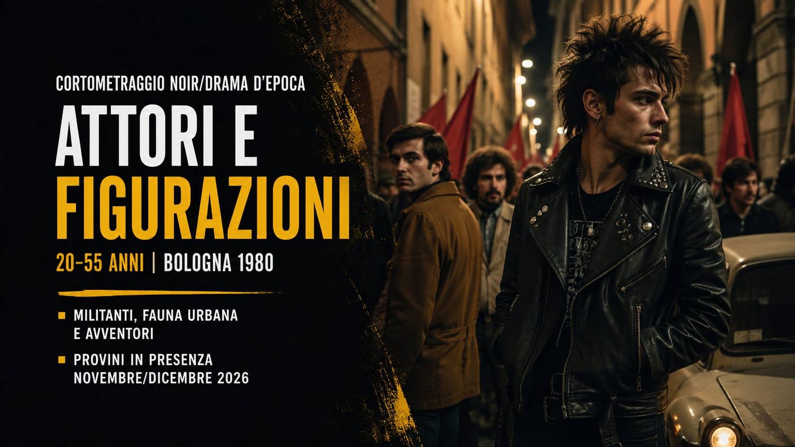 Casting attori e figurazioni per cortometraggio noir/drama a Bologna