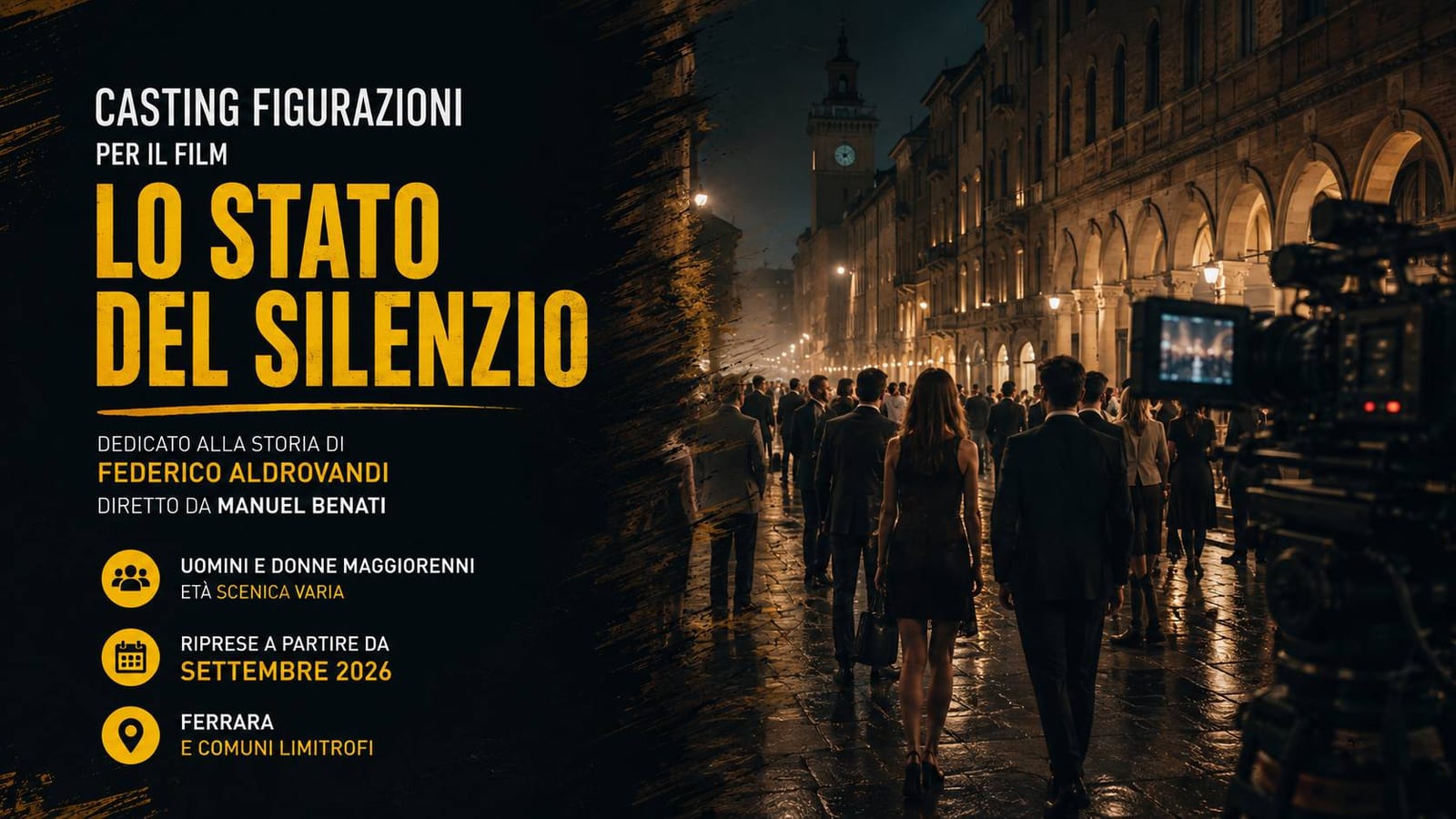 Casting figurazioni per film "Lo Stato del silenzio" a Ferrara