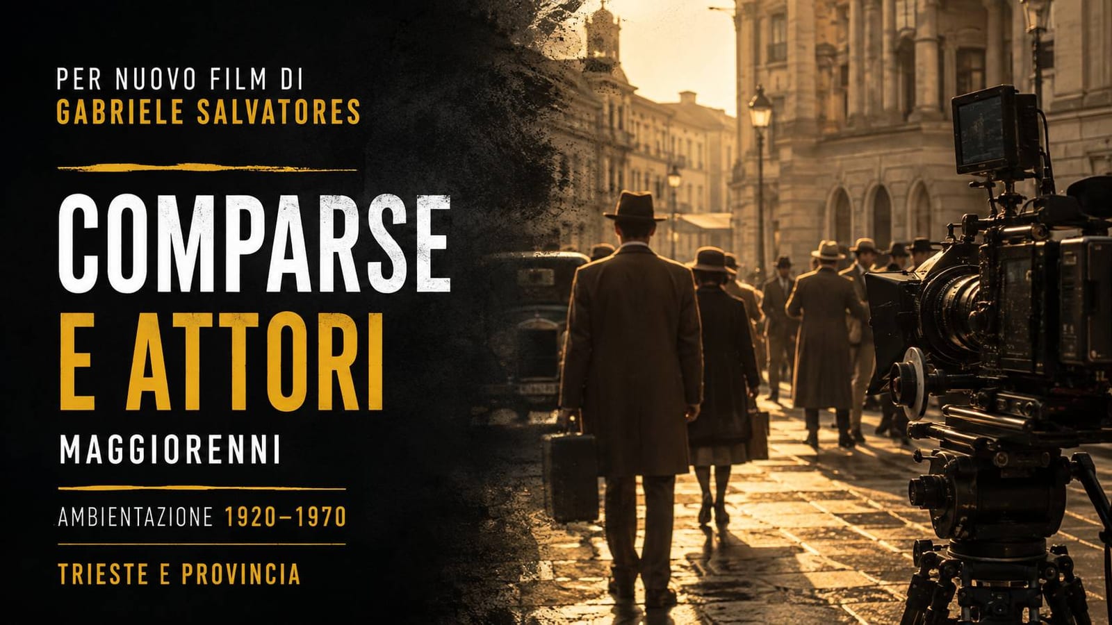 Casting comparse e attori per film di Salvatores a Trieste