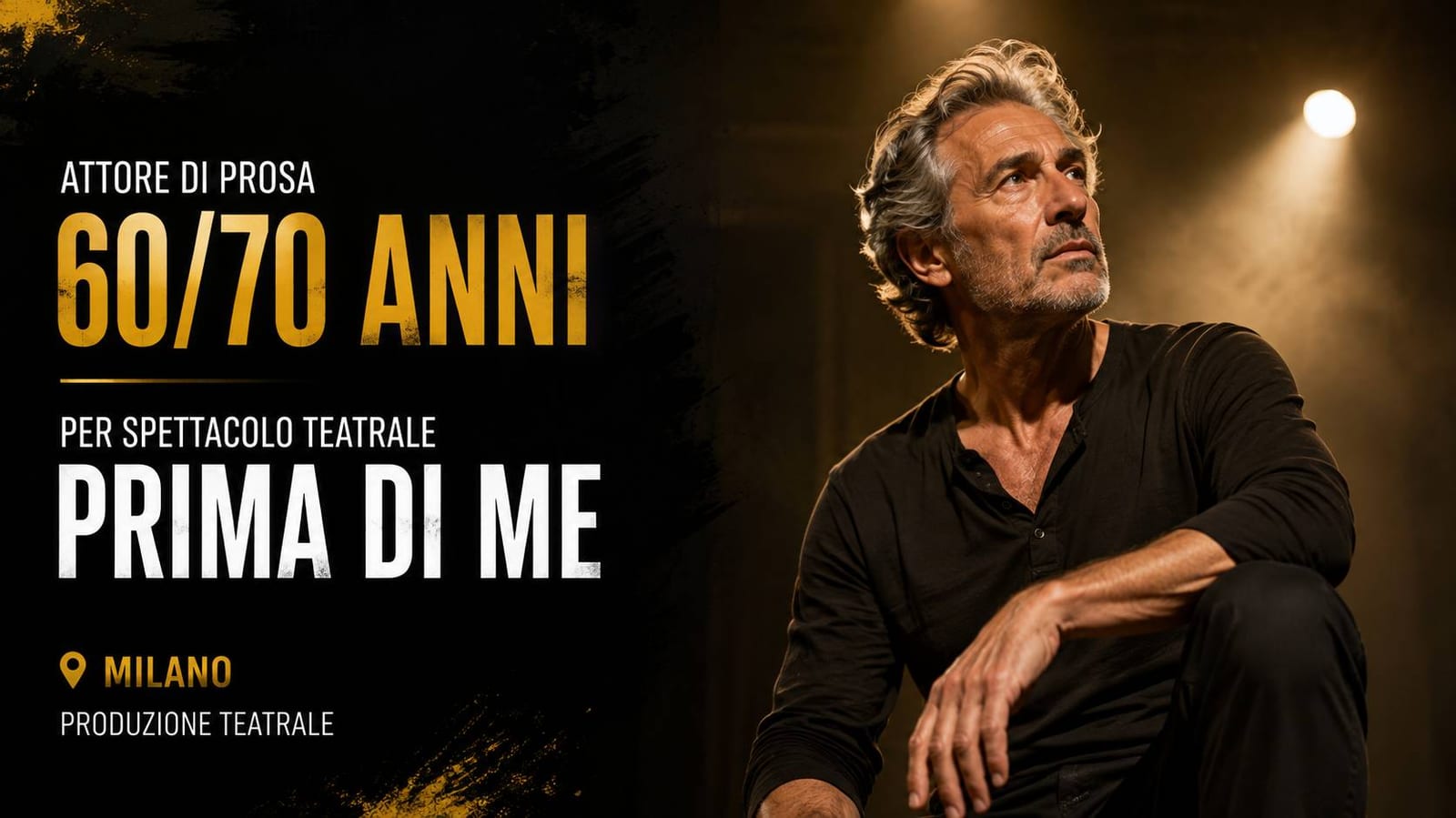 Casting attore 60/70 anni per spettacolo "Prima di me" a Milano