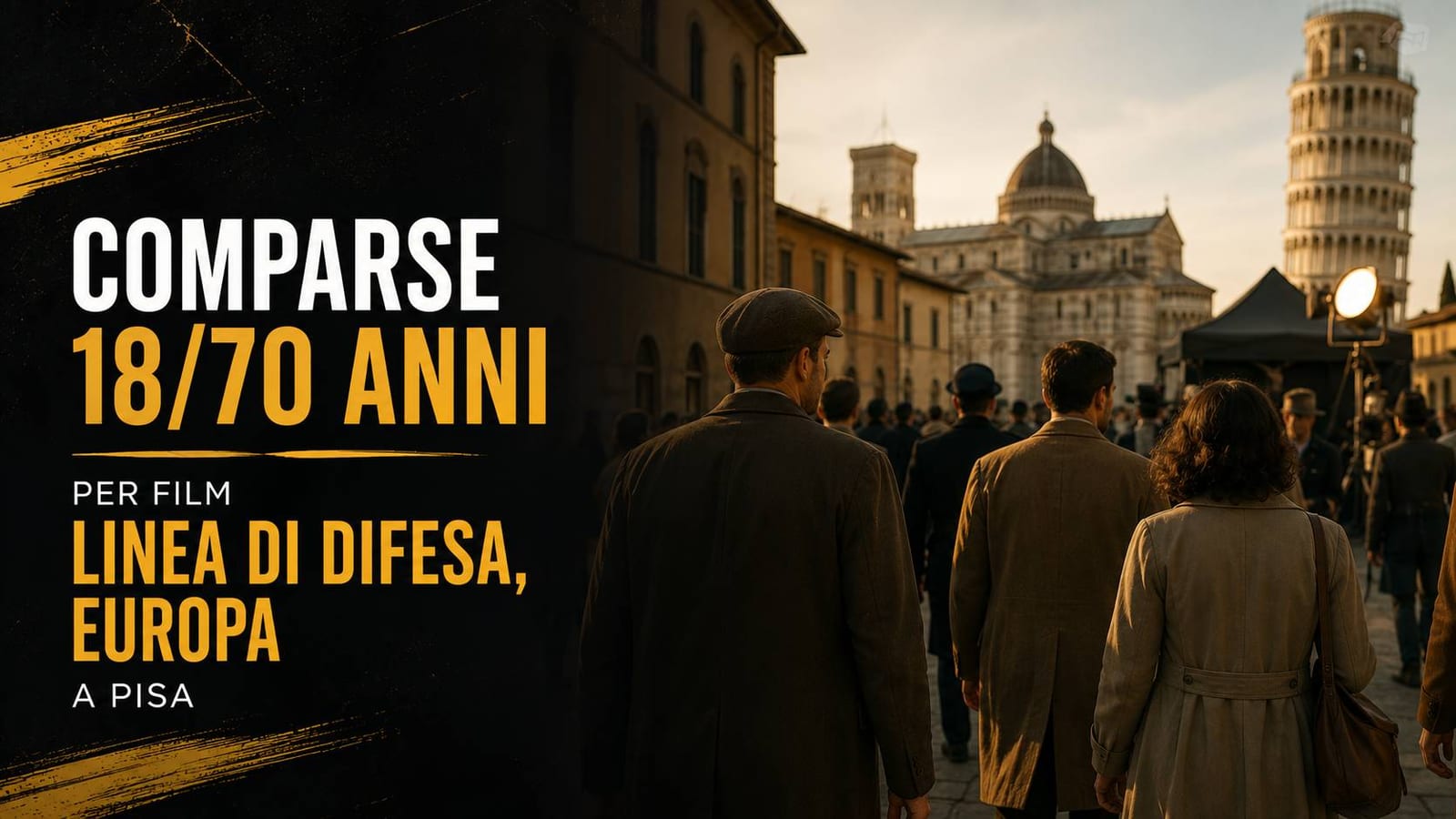 Casting comparse 18/70 anni per film "Linea di difesa, Europa" a Pisa