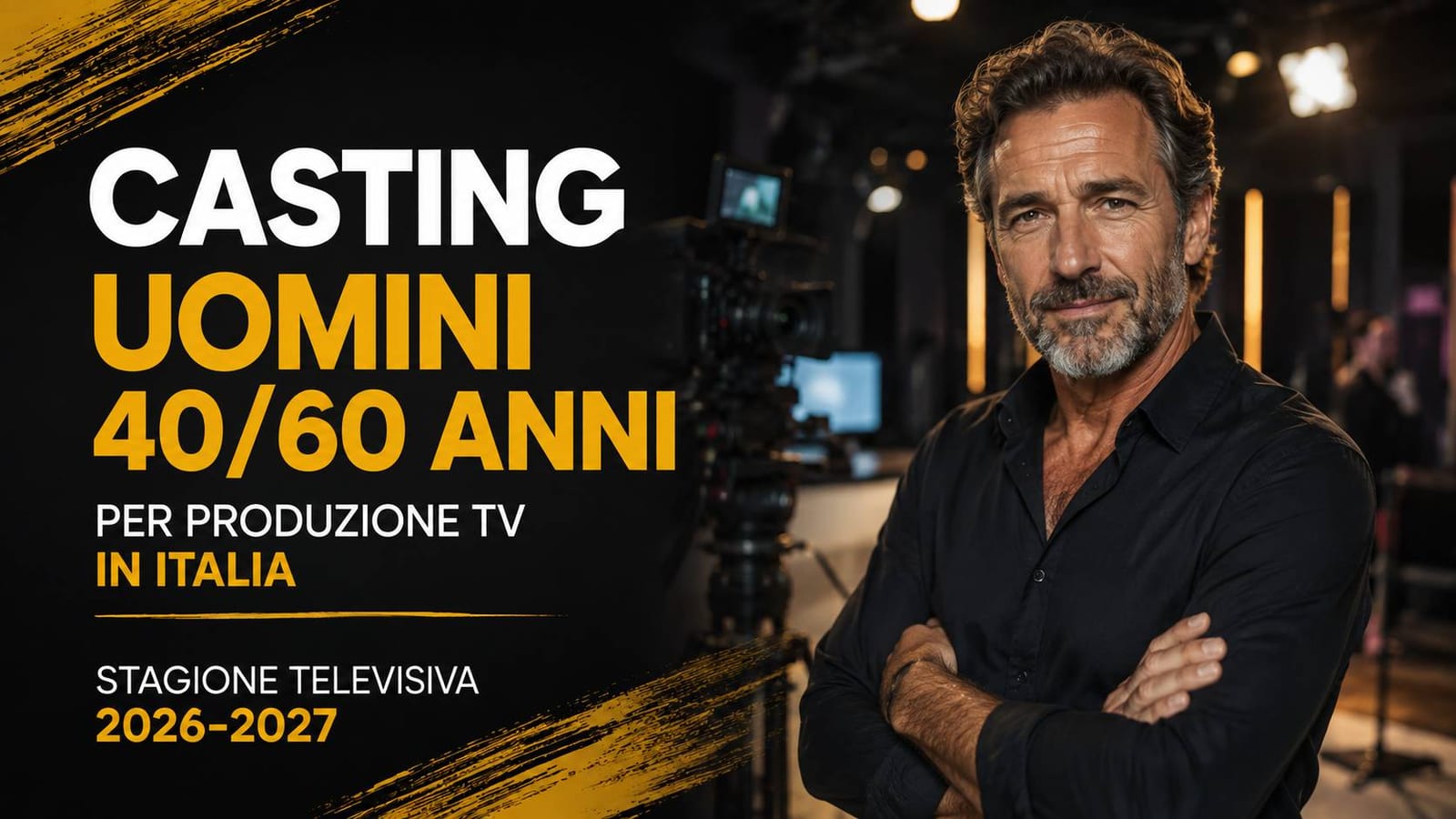 Casting attori uomini 40/60 anni per produzione TV in Italia