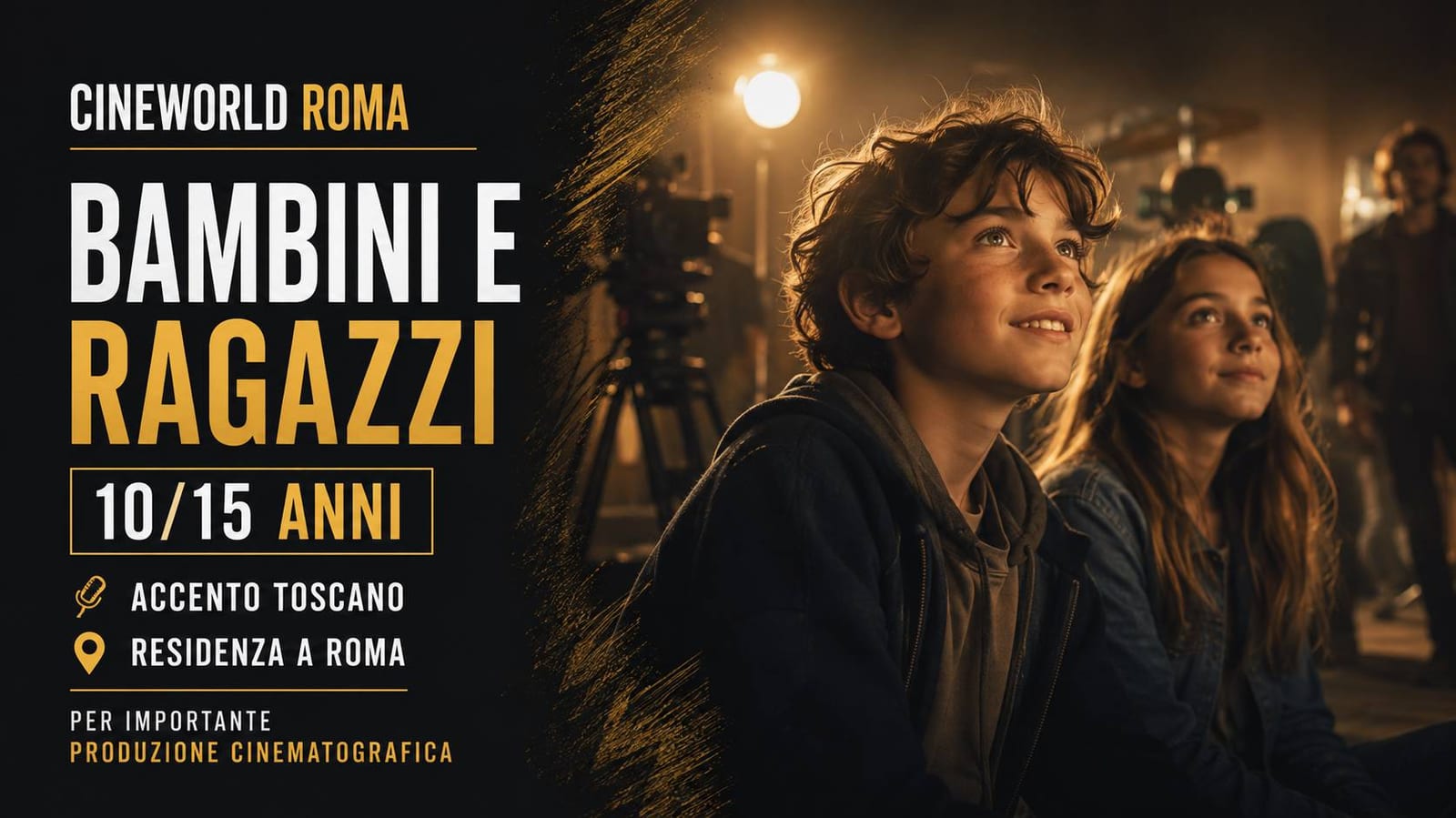 Casting bambini e ragazzi 10/15 anni a Roma