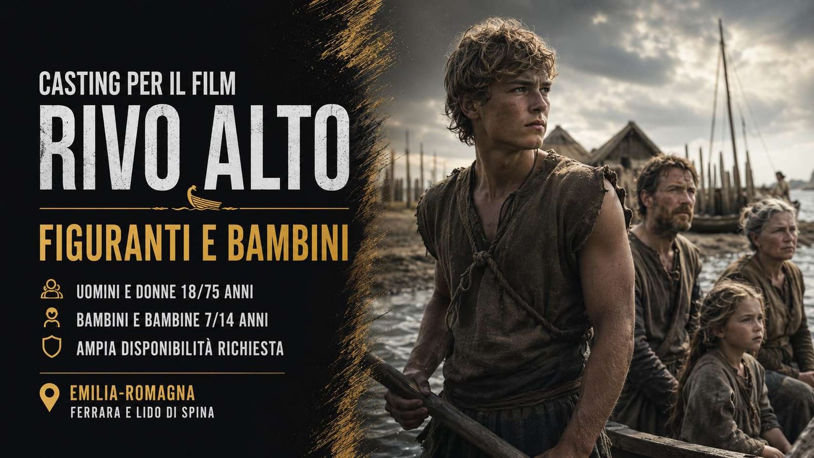 Casting figuranti e bambini per film "Rivo Alto" a Comacchio (FE)