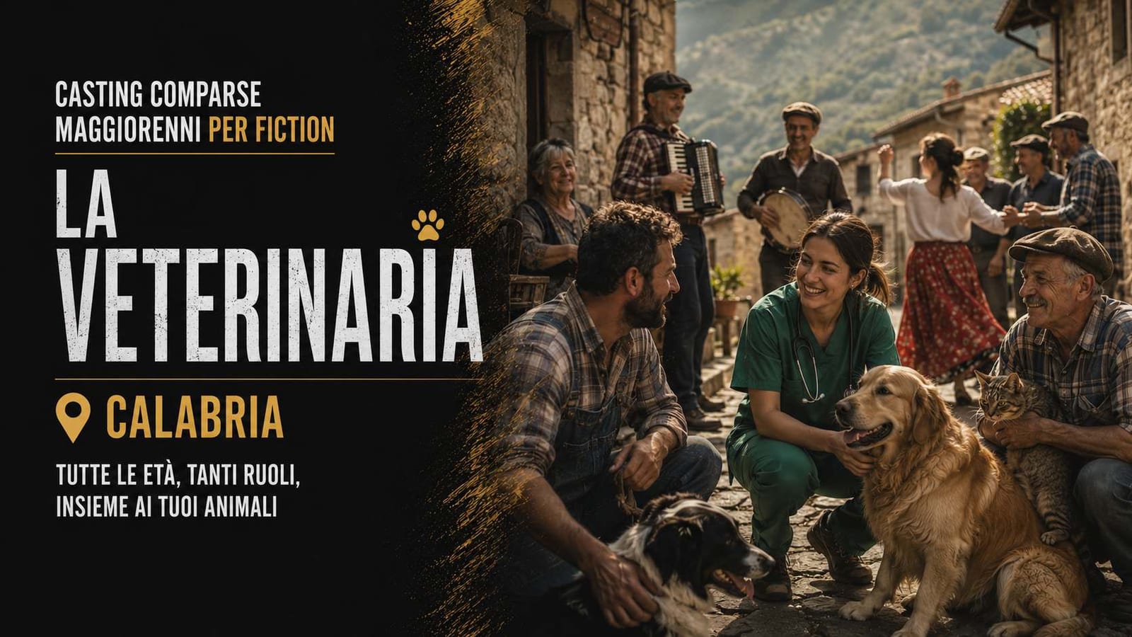 Nuova data Casting comparse 18/70 anni  per fiction "La Veterinaria" in Calabria