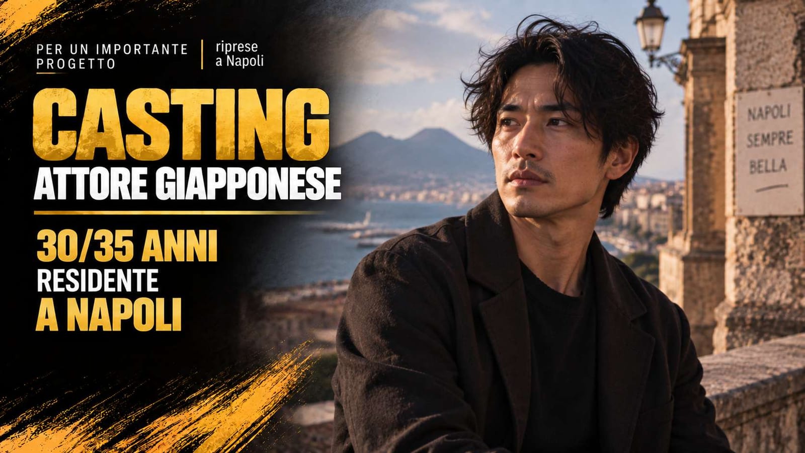 Casting attore giapponese 30/35 anni per progetto a Napoli