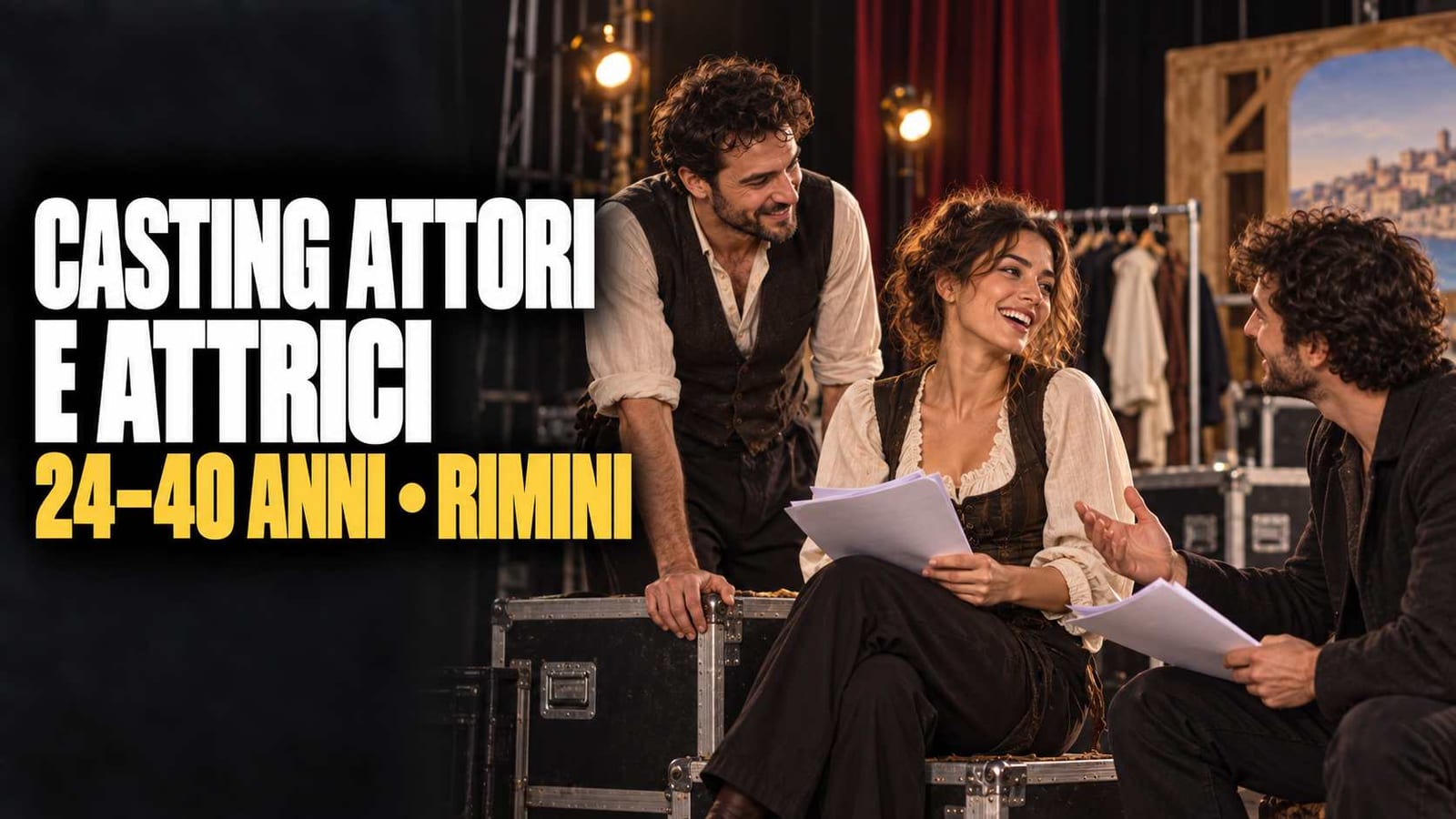 Casting attori e attrici 24/40 anni per tournée teatrale a Rimini