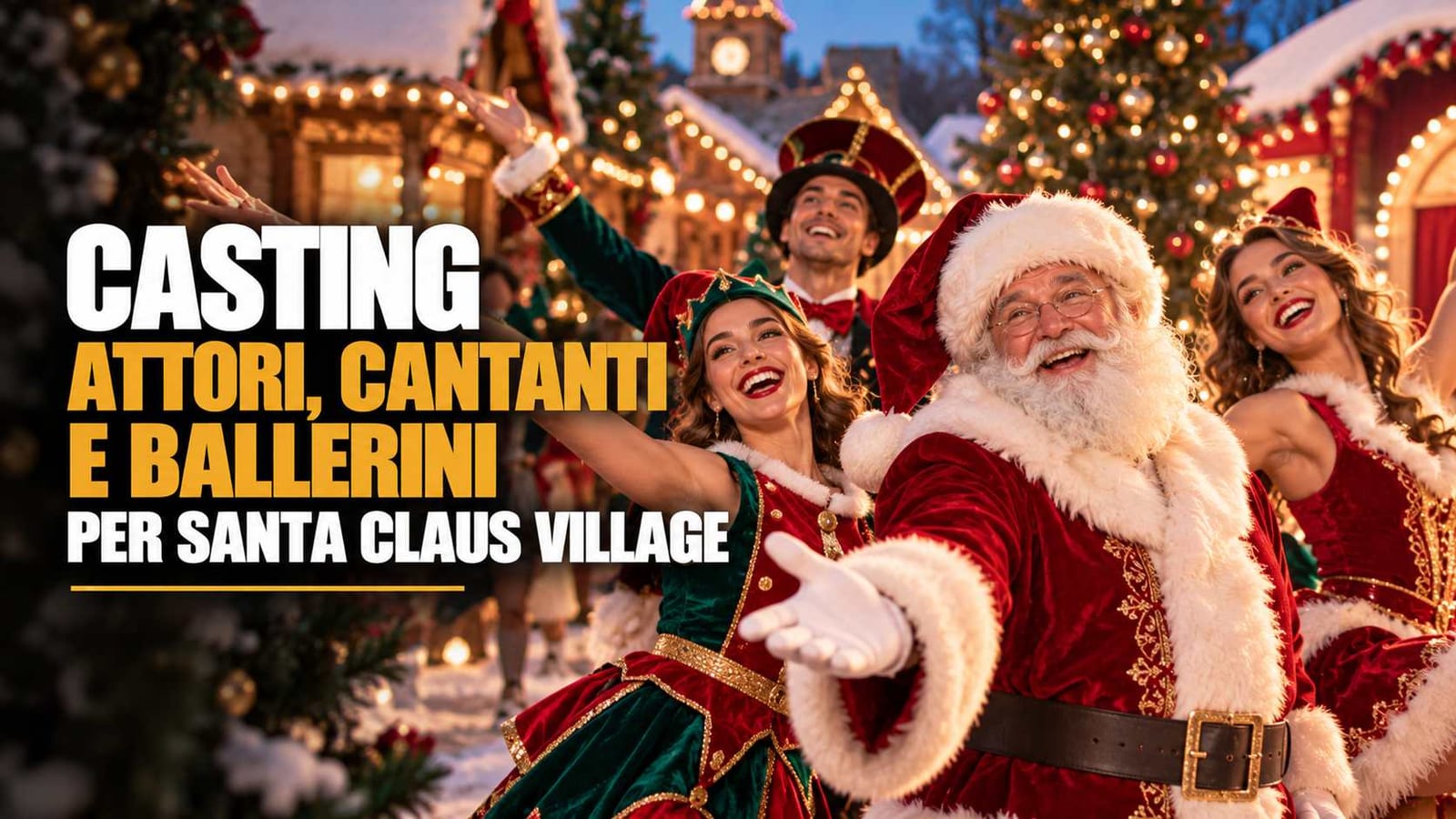 Casting attori, cantanti e ballerini per Santa Claus Village a Napoli