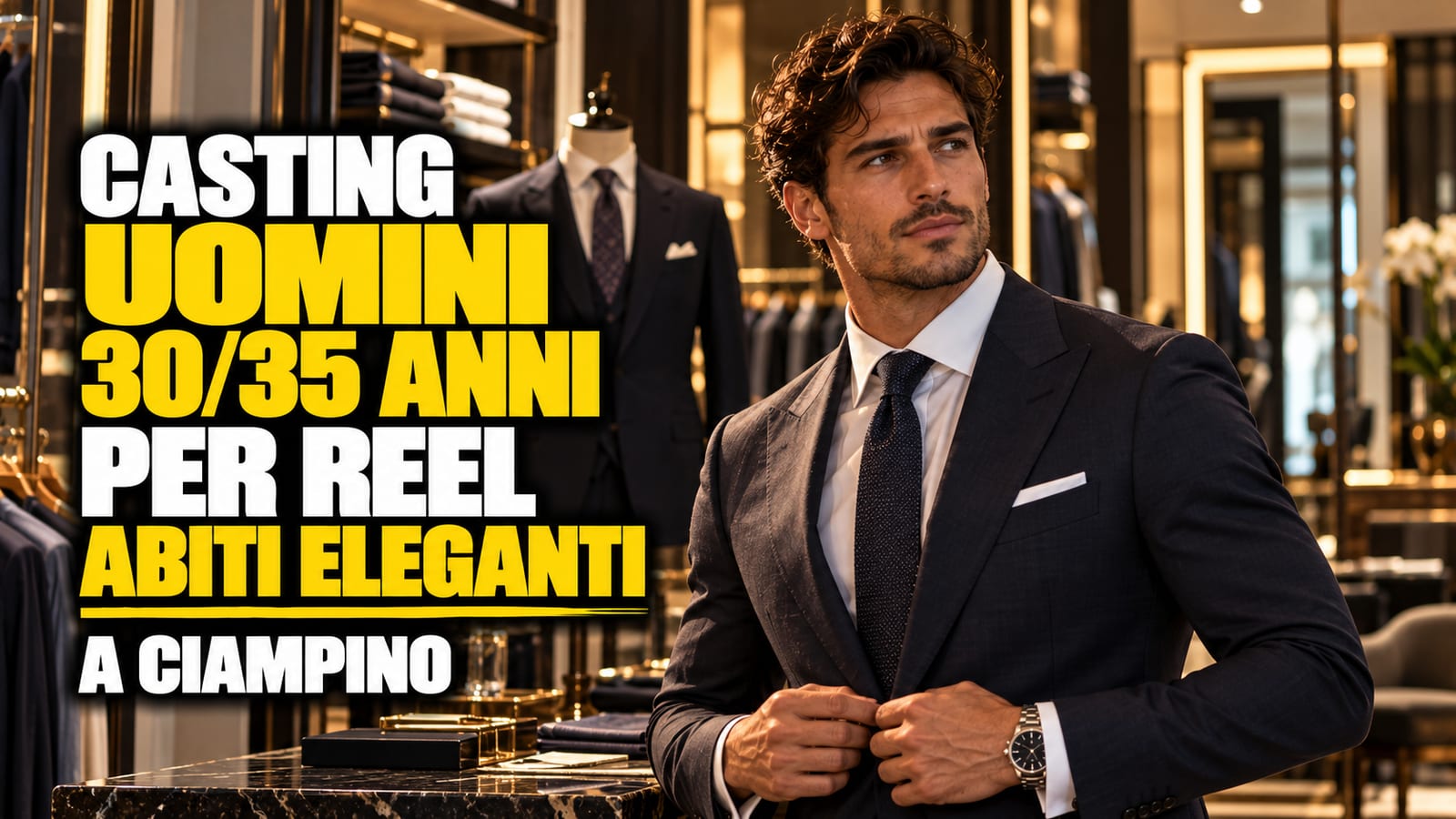 Casting uomini 30/35 anni per reel abiti eleganti a Roma