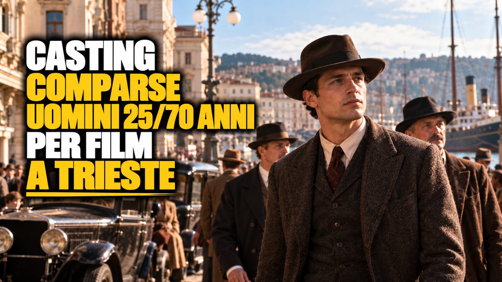 Casting comparse uomini 25/70 anni per film a Trieste