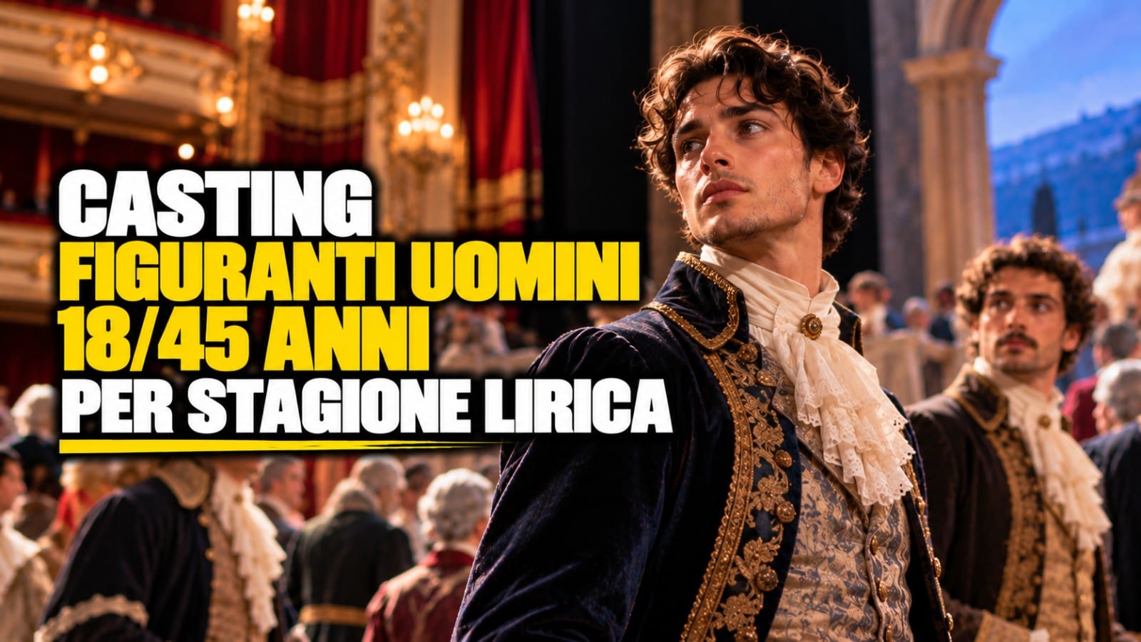 Casting figuranti uomini 18/45 anni per stagione lirica a Genova